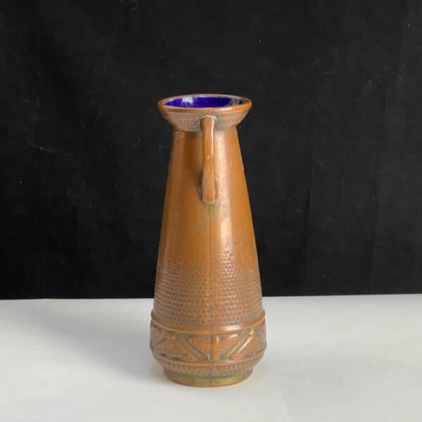 Fives Lille, Gustave de Bruyn, French Art Nouveau vase, 1900s, copper electroplate, 1900s vase, antique French vase 3