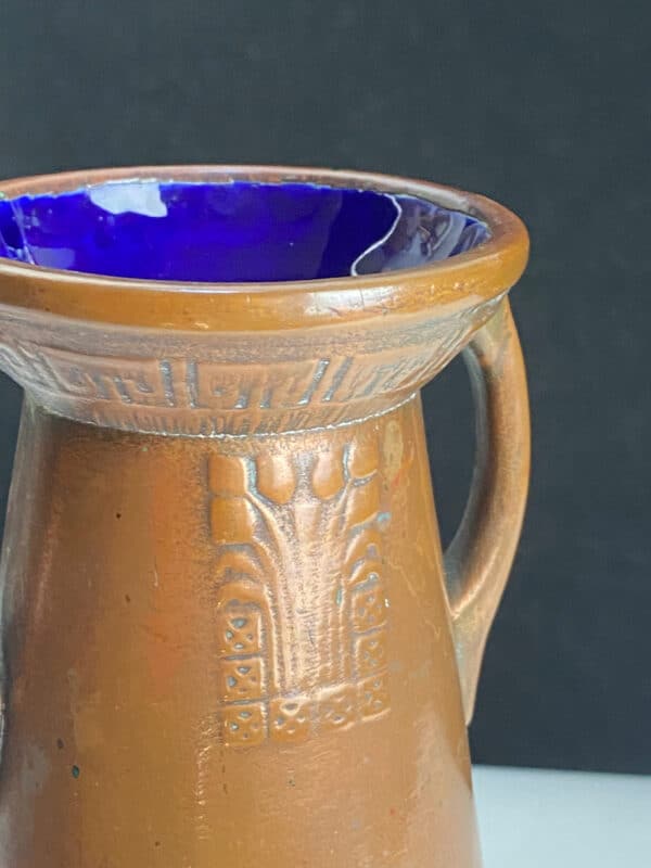 Fives Lille, Gustave de Bruyn, French Art Nouveau vase, 1900s, copper electroplate, 1900s vase, antique French vase 2