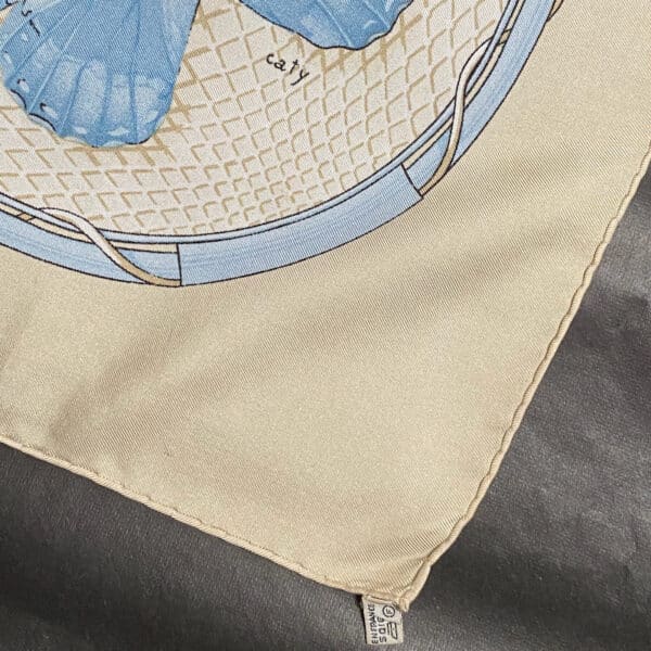 Hermès vintage silk scarf Farandole Caty Latham, butterfly medley pastel (2)