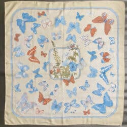 Hermès vintage silk scarf Farandole Caty Latham, butterfly medley pastel (4)