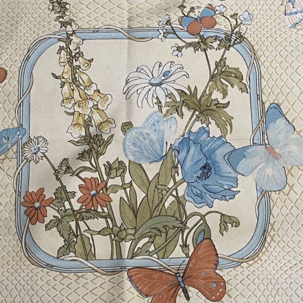 Hermès vintage silk scarf Farandole Caty Latham, butterfly medley pastel (6)