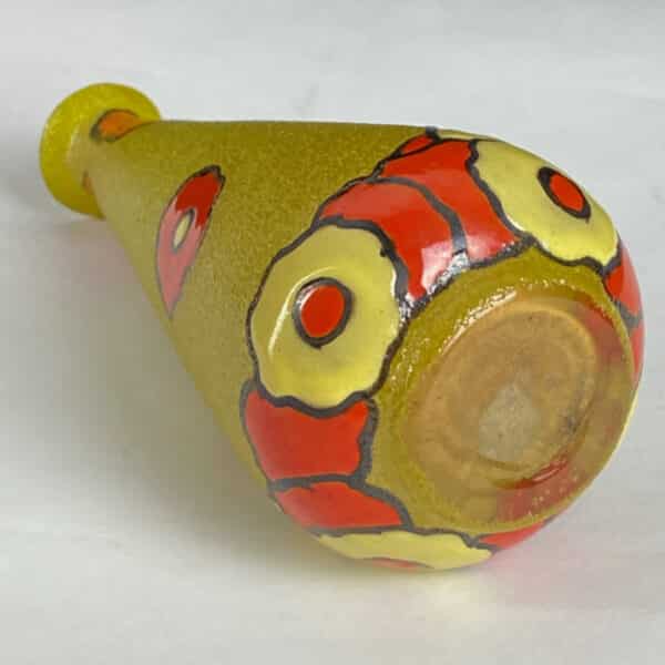 LEUNE Art Deco vase in enamelled glass, solifleur, 1920s (3) Heiligenstein