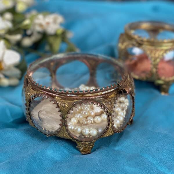 Large Napoleon III box, antique French glass box, antique bevelled glass box, French ormolu box, 19th century jewellery box, antique French keepsake box, reliquary box 5