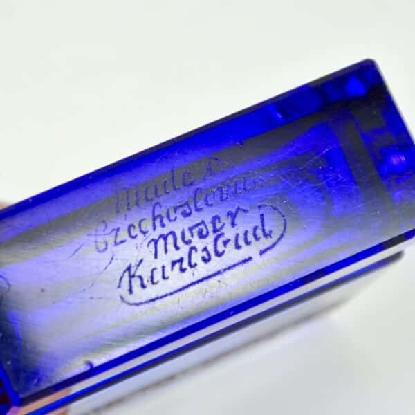 moser Carlsbad cobalt blue card holder cigarette holder 1920s 1