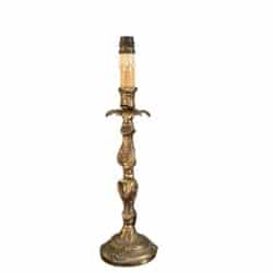 Vintage French Bronze rococo candlestick table lamp